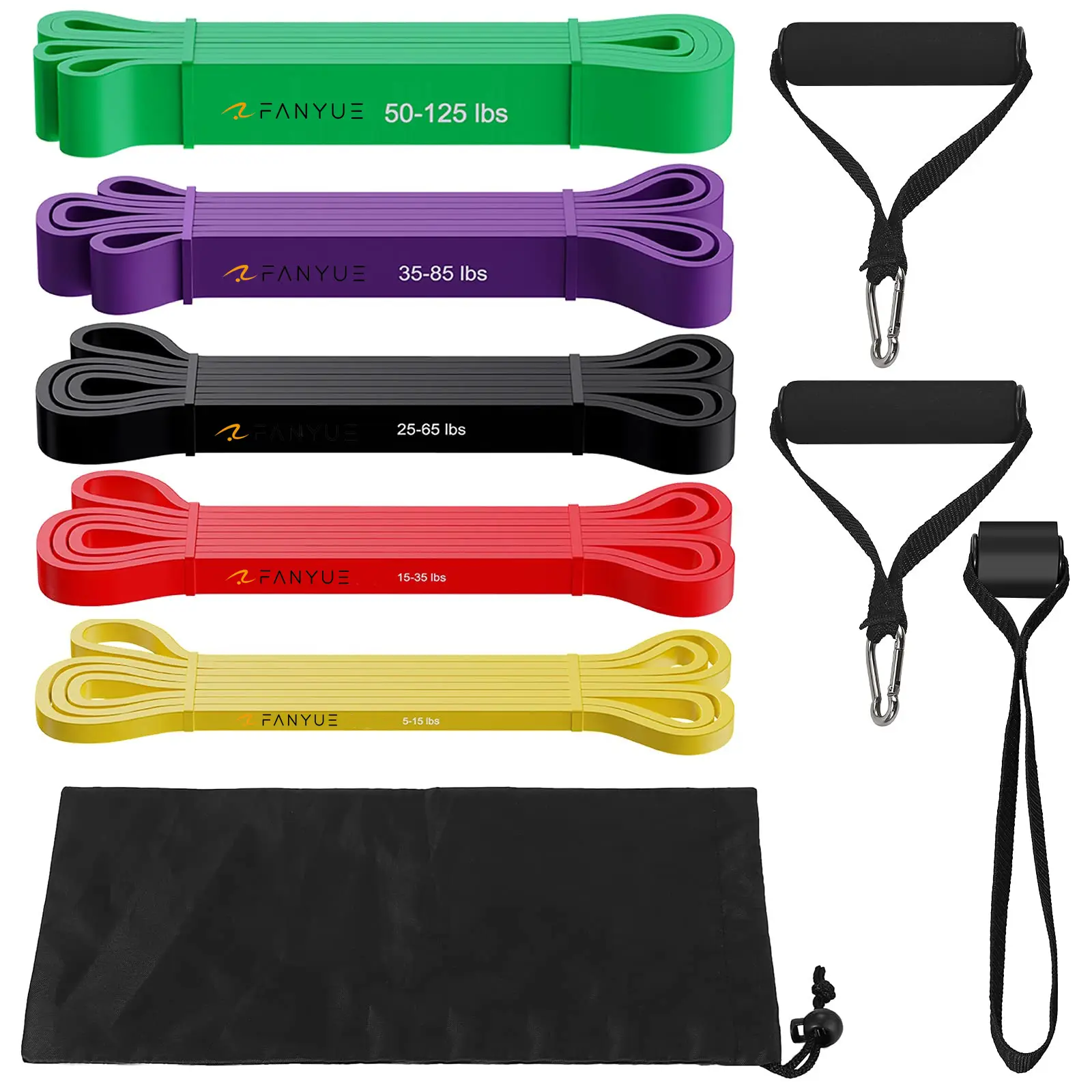 Resistance Bands Set for Men & Women 5 Stackable Premium Cable Bands with Handles, Door Anchor, and Ankle Straps Best