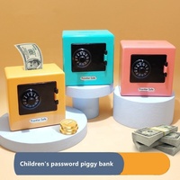Mini Banque ATM Rétro Tirelire Acier Inoxydable Dépôt Automatique Billets Coffre-fort Mot de Passe Rotatif Boîte d'Épargne Pièces Noël