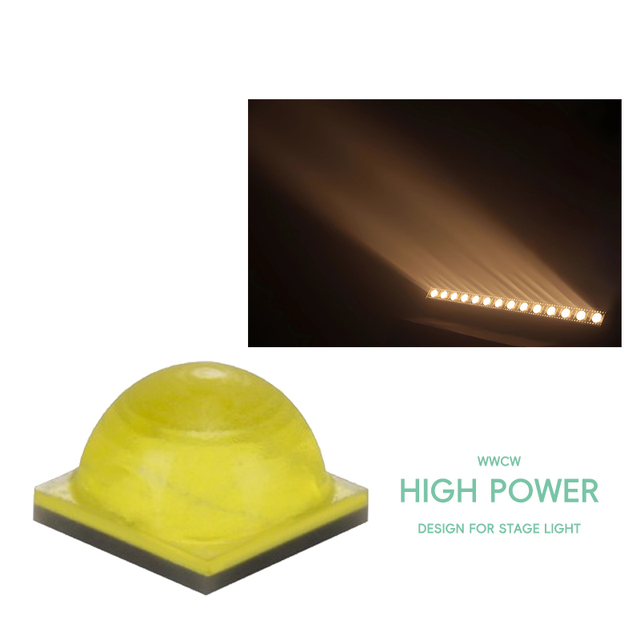 Sanan High Power 10W/18W SMD5050 6-13V 5.0x5.0mm 120 LED Chip Warm White for City & Stage Lighting