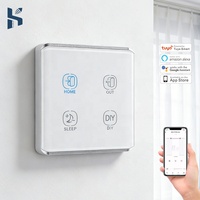 Interrupteur intelligent WiFi 4 voies avec panneau en verre trempé incurvé, norme britannique et européenne, interrupteur tactile intelligent 10A