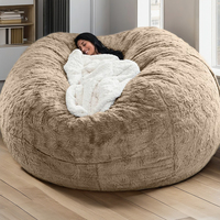 HANYEE Canapé-Lit Pouf Fauteuil Relax XXL Moderne en Fausse Fourrure, Design Européen et Scandinave Pliable pour Salon