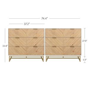 <span class=keywords><strong>Commode</strong></span> à <span class=keywords><strong>6</strong></span> <span class=keywords><strong>tiroirs</strong></span> en placage de bois blanc moderne avec pieds en métal, <span class=keywords><strong>commode</strong></span> de rangement pour chambre à coucher - Product Image 2