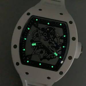 Reloj Automático Deportivo y Ejecutivo para Hombre, Edición Limitada 055, Cerámica Blanca, Correa de Caucho, Mecánico, Luminoso - Product Image 3