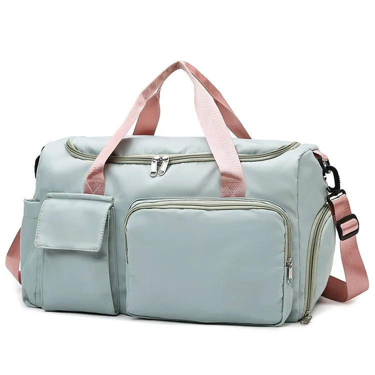 Sacs de sport rose de grande capacité pour femmes, Logo personnalisé, sac de voyage imperméable pour Fitness en plein air