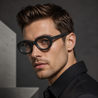 Nouvelle Arrivée Montures de Lunettes Rondes Faites à la Main en Acétate Épais avec Construction Durable