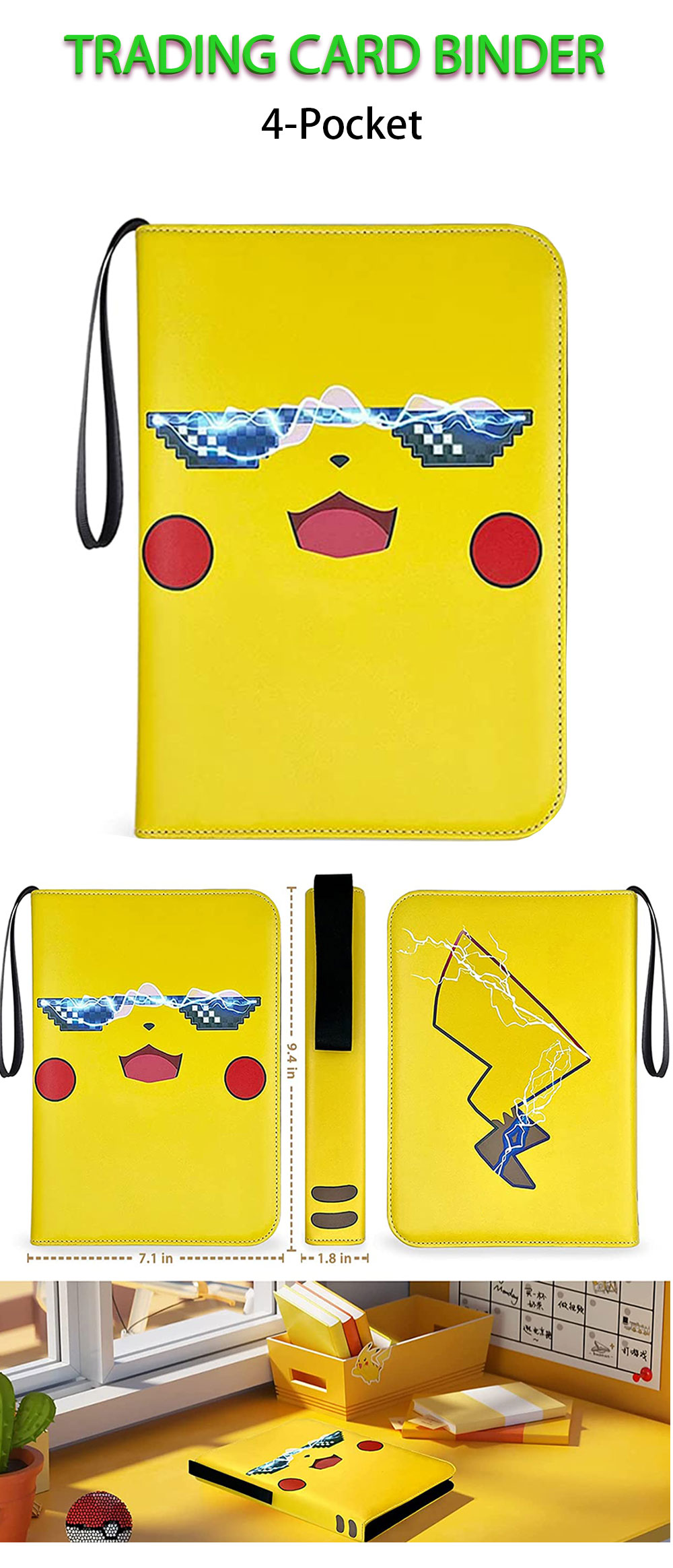 Yellow Card Binder - Perfect for Pokemon & Business Cards