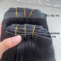 Perruques en cheveux naturels, extensions de cheveux naturels à clipser, 100% cheveux bruts non traités, texture Yaki lisse