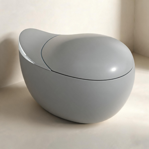 Inodoro Inteligente de Una Pieza con Diseño de Ballena <span class=keywords><strong>MUBI</strong></span>, Color Gris, Forma de Huevo, con Control Remoto y Sensor de Descarga Automática - Product Image 1