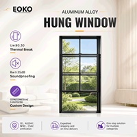 Fenêtre coulissante verticale double vitrage en aluminium noir insonorisée EOKO NFRC, à économie d'énergie, pour maison et cuisine