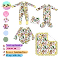Pyjamas d'été en bambou à motifs pour enfants, vêtements pour bébés, vêtements en bambou en gros, combinaisons pour bébés en bambou personnalisées avec fermeture éclair