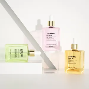 Lusso personalizzato 30ml 50ml 100ml vuoto siero per la cura della pelle contenitore per olio essenziale confezione cosmetica flacone contagocce in vetro quadrato da 1oz