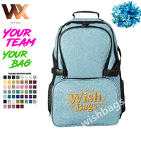 Sac à dos scintillant personnalisé et coloré pour équipe scolaire, avec logo brodé, idéal pour les pom-pom girls, la danse et la gymnastique 2026