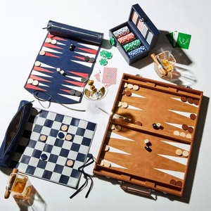 Vegan Leather Mini <strong>Travel</strong> Roll up <strong>Backgammon</strong> <strong>Set</strong> - Product Image 3