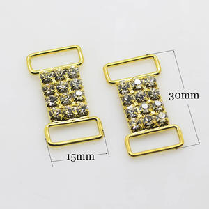 कस्टम हस्तनिर्मित स्पष्ट जिरकॉन क्रिस्टल चमकदार तरइनस्टोन धातु श्रृंखला के जूते के लिए स्विमवियर बिकनी कनेक्टर - Product Image 6