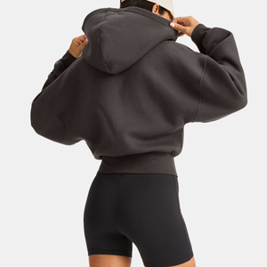 2025 vendita calda vestito tinta unita all'ingrosso nuovo abbigliamento attivo un pezzo felpa sportiva felpa con cappuccio per le donne - Product Image 3