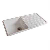 Évier de cuisine composite blanc quartz Oumeiga matériau résistant à l'abrasion pour un seul intestin