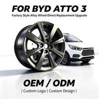 Rueda de Aleación de Aluminio de 16 Pulgadas con Diseño Multirradio en Negro Brillante para Vehículos Eléctricos BYD Yuan EV, Yuan Pro, Yuan Plus, Atto 2