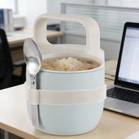 Boîte à lunch isotherme en acier inoxydable 304, couvercle anti-fuite, design détachable, isolation de 6 à 12 heures pour les employés de bureau et les écoliers