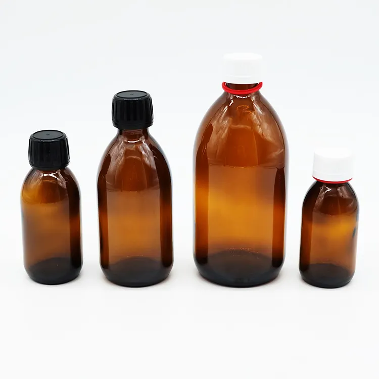Bouteilles de liquide oral en verre liquide de médecine de taille familiale avec bouchon à vis pour boissons alcoolisées Kombucha