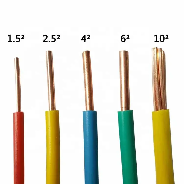 Ingle core สายไฟฟ้ามีความยืดหยุ่น1.5มม. 2.5มม. 4มม. 6มม. สายเคเบิ้ลทองแดงหุ้มฉนวนพีวีซีสำหรับใช้ในบ้าน