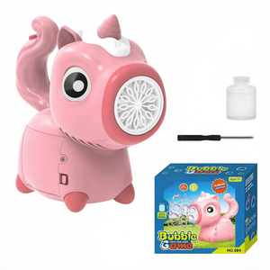 Machine à <span class=keywords><strong>bulles</strong></span> électrique licorne et pistolet, souffleur automatique 13 trous, jouet en plastique rose et bleu pour filles - Product Image 4
