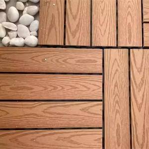 Durable Anti-Slip Waterproof WPC <b>Interlocking</b> Decking <b>Tiles</b> Outdoor Wood Plastic Composite Woodgrain <b>Tile</b> - Product Image 4