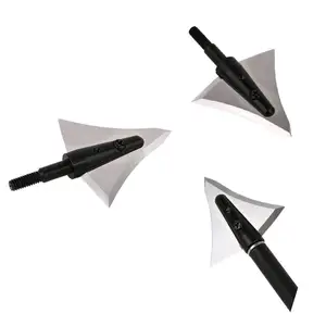 Stainless Steel Single Bevel Blade Archery Broadheads 100grain Expandable Hunting Arrow Points