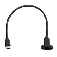 Câble de données USB 3.1 Type C mâle vers USB Type-C femelle à montage sur panneau, fonctionnalités complètes
