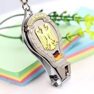 Custom Design Germany Souvenir Touirst Bottle Opener Keychain Nail Cutter Metal Gold Nail Clipper