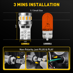 Auxito หลอดไฟ LED 3000K สีเหลืองอำพัน9V 14V 140lm 2ชิ้นสำหรับไฟภายในรถยนต์ - Product Image 2