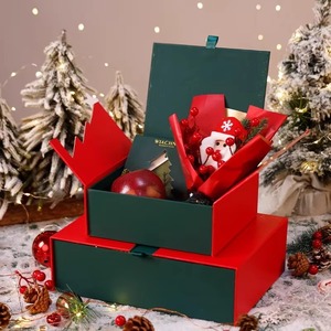 Boîte cadeau pliante de Noël en papier ondulé de luxe, pour parfum et bijoux, boîte cadeau colorée - Product Image 1