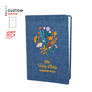<span class=keywords><strong>Livre</strong></span> biblique chrétien en <span class=keywords><strong>jean</strong></span> brodé de haute qualité, imprimé en espagnol et en anglais, pour la coloration - Product Image 1