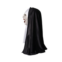 Zombie 2 Nun Mask-Masque de maquillage effrayant d'Halloween pour les farces-Ghost Face-Couvre-chef en latex horrifiant et terrifiant pour nonne