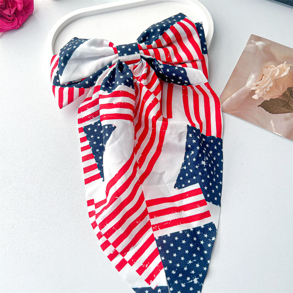 Bow ribbon spring clip-light blue