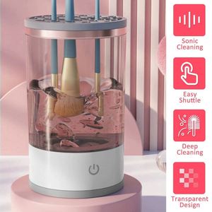 USB <b>Plug</b> Portable Electric Makeup Brush Cleaner With <b>Rubber</b> Makeup Machine Electric USB Quick Cleaner Cleaning Brush Collar Brus - Product Image 2
