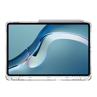 Huawei MatePad Pro 12.6 2021 WGR-W09 temizle TPU kalem yuvası tutucu kılıf şeffaf yumuşak silikon hava yastığı S7 FE T730 kapak