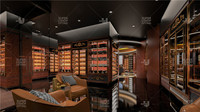 Vitrine de luxe personnalisée en bois massif de cèdre pour magasin de fumée éclairage tabac salle d'exposition design décoration cave à cigares présentoir de magasin