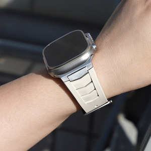 Nuovo lusso cinturino da polso in gomma FKM per <span class=keywords><strong>Apple</strong></span> <span class=keywords><strong>Watch</strong></span> <span class=keywords><strong>serie</strong></span> 10 7 8 9 in Silicone morbido cinturino sportivo per smartwatch dimensioni 46mm 42mm - Product Image 2