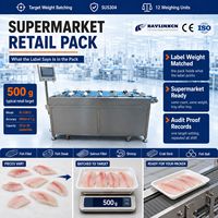 Pesadora Multicabezal Comercial Acero Inoxidable 304 Precisión de 0,1 g para Filetes de Pescado Camarón Bandejas de Supermercado