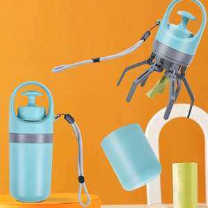 Pelle à crottes portable avec distributeur <span class=keywords><strong>de</strong></span> sac intégré Ramasseur <span class=keywords><strong>de</strong></span> déchets à griffes léger pour chiens Outil <span class=keywords><strong>de</strong></span> nettoyage pour animaux <span class=keywords><strong>de</strong></span> compagnie - Product Image 2