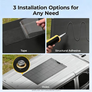 Panneau Solaire Monocristallin Flexible Haute Efficacité 100W 24V Anti-Ombre Type N Fibre de Verre 23,7% Cellules Noires pour VR - Product Image 6