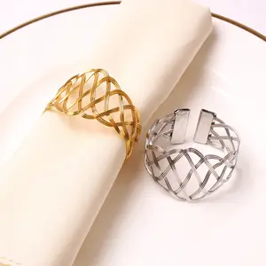 New Design Gold Silver Round Iron Hoop Napkins Holders Buckle Luxury Napkin Ring Lot For Wedding Table Decorations