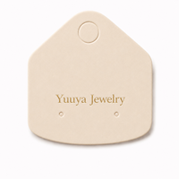 Tarjeta de Joyería con Textura Mate Beige, Logotipo Personalizado con Estampado en Caliente, Tarjeta para Aretes y Collares, Personalización Disponible