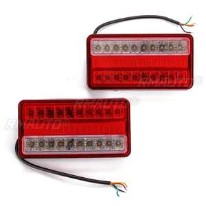 2x Feux arrière de tracteur 12V-80V, feux arrière de remorque de bateau, feux de freinage et clignotants pour camion, camping-car, caravane, réflecteur rouge ambre - Product Image 2