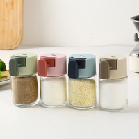 Salière mesurable 100 ml contrôle de type presse poids vide verre sel assaisonnement bouteille cuisine quantitative 0.5g pot de saison