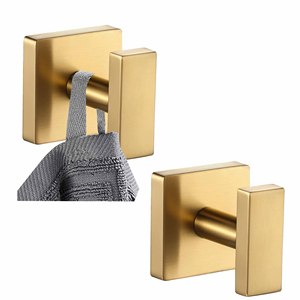 Gancio appendiabiti/asciugamani quadrato di lusso in acciaio inossidabile resistente, da parete, con capacità di 5-10 kg, per accappatoi e retroporta - Product Image 1