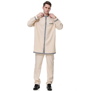 En stock : Ensemble de turbans en laine pour hommes du Moyen-Orient et ensemble Dashiki africain Kwanzaa - Tenue ethnique 2 pièces pour hommes pour les rassemblements festifs - Product Image 6