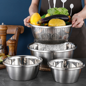 מסננת נירוסטה 304 עמידה רב תכליתית מעובה, קערת ניקוז, מסננת לשטיפת אורז, לשימוש ביתי, למטבח, למלון ולמסעדה - Product Image 4