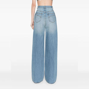 <span class=keywords><strong>Jean</strong></span> Droit <span class=keywords><strong>Femme</strong></span> Taille Haute à Lavage Bleu Classique, Pantalon Parfait et <span class=keywords><strong>Tendance</strong></span> pour l'Été Style Sexy Technique de Pulvérisation - Product Image 3