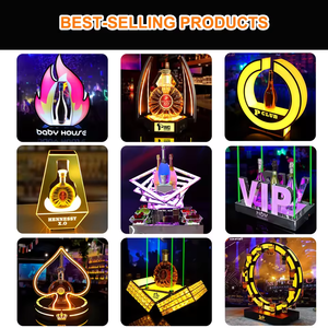 حامل عرض زجاجات النبيذ بإضاءة LED بسعر منخفض بالجملة، منصة عرض زجاجات المشروبات المضيئة - Product Image 6